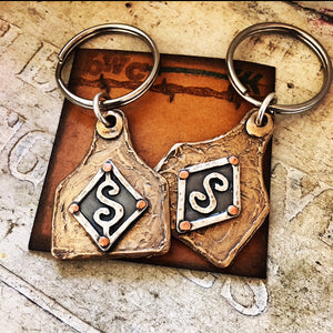 Bronze Custom Brand or Initial Key Chain