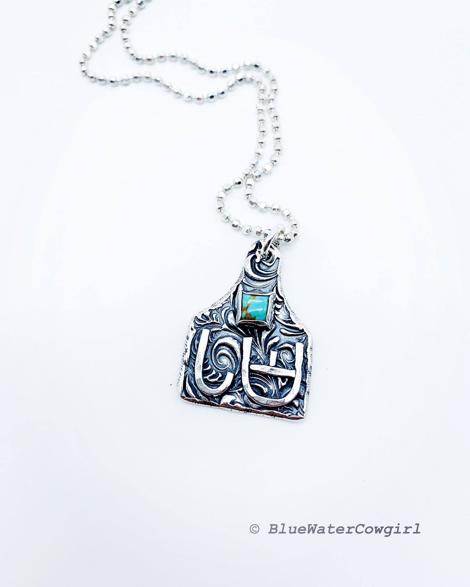 Handmade Custom Ear Tag Brand Necklace on