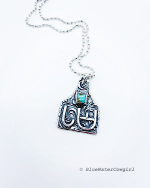 Handmade Custom Ear Tag Brand Necklace on
