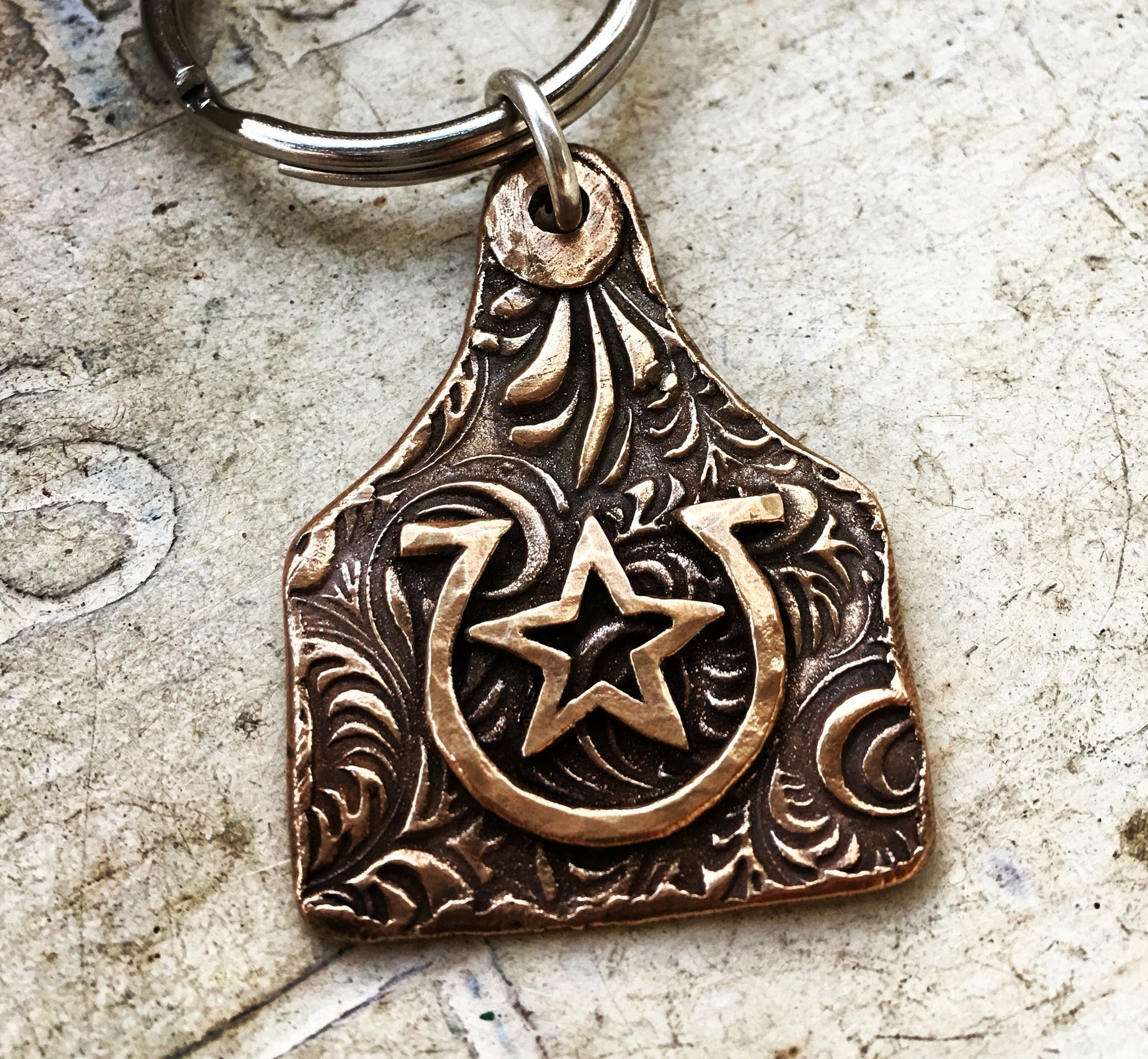 Bronze Custom Brand or Initial Key Chain