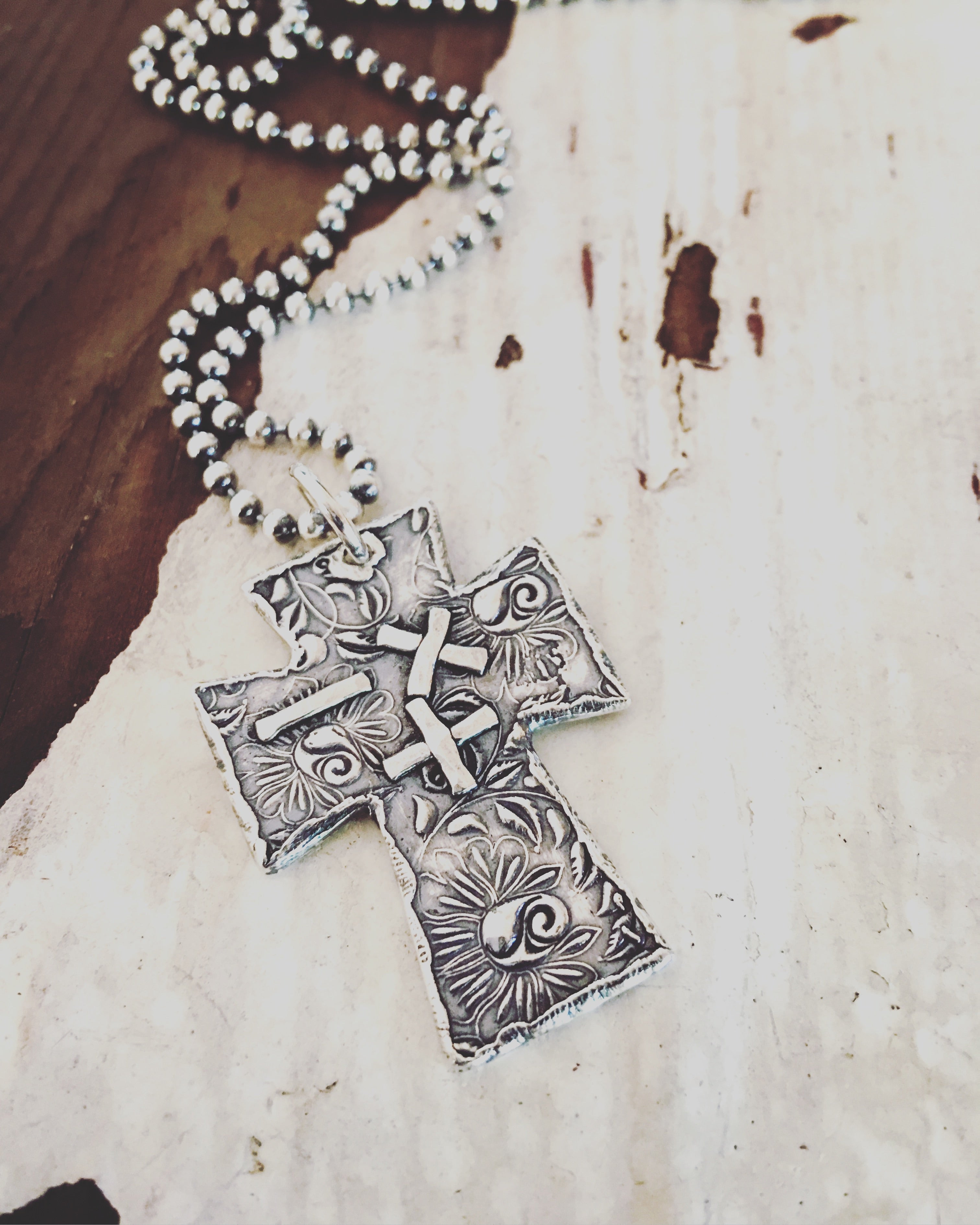 1.5” sterling cross with or without the turquoise