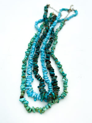 Turquoise Bead & Chip Necklace