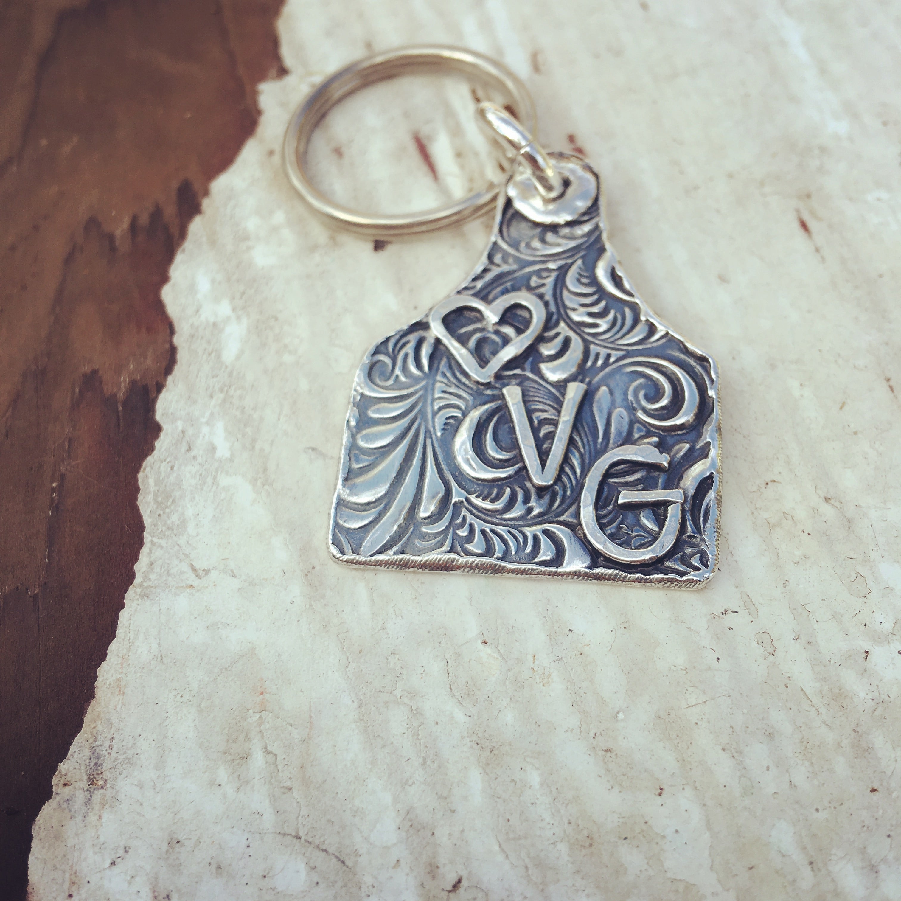 Sterling Silver Custom Brand Keychain