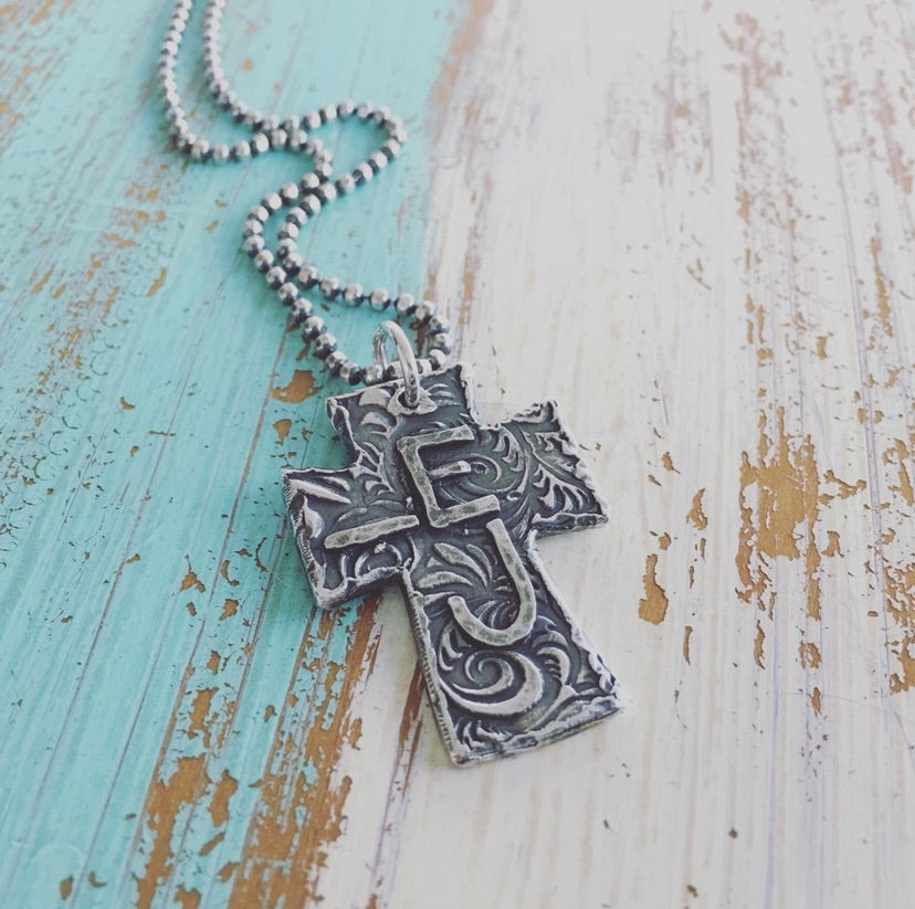 1.5” sterling cross with or without the turquoise