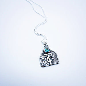 Handmade Custom Ear Tag Brand Necklace on