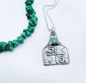 Handmade Custom Ear Tag Brand Necklace on