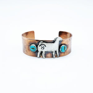 Branded  Steer, Heifer or Goat Copper/Sterling Cuff