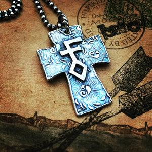 1.5” sterling cross with or without the turquoise